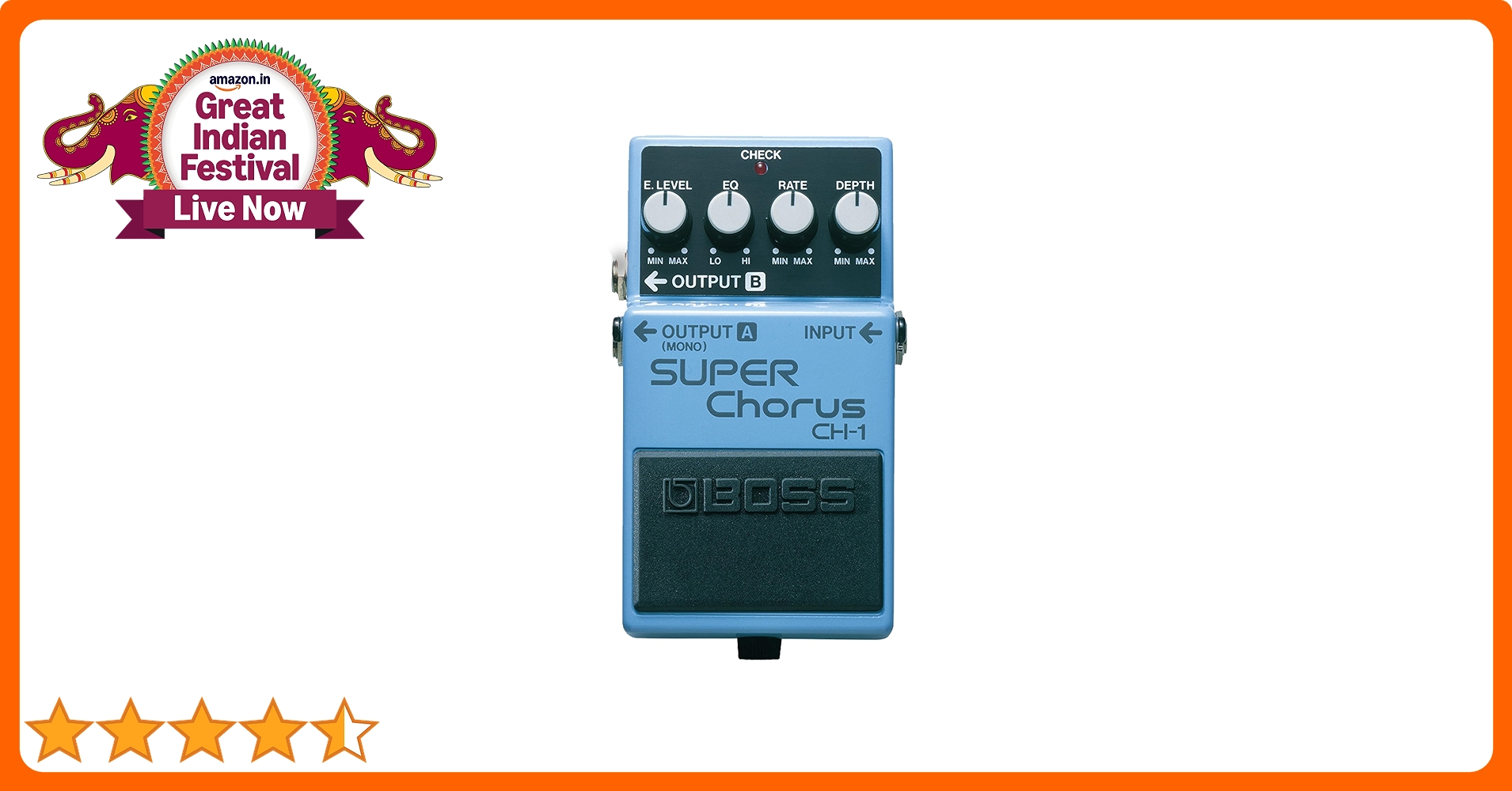 ギター BOSS CH-1 SUPER Chorus BOSS CH-1 Super Chorus Effects Pedal : Amazon.in: Musical